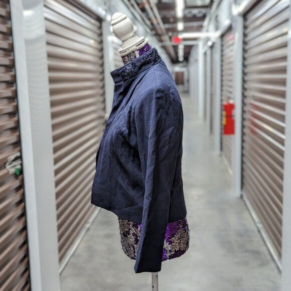 Vintage Handmade Women's Small/Medium Navy Blue Two Piece Pants Suit Set - Picture 4 of 12